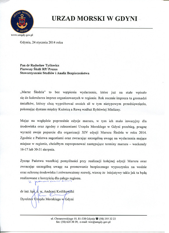 Termin XIV edycji Marszu Śledzia